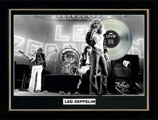 Led Zeppelin Live Framed with Platinum LP 28.5" x 38"